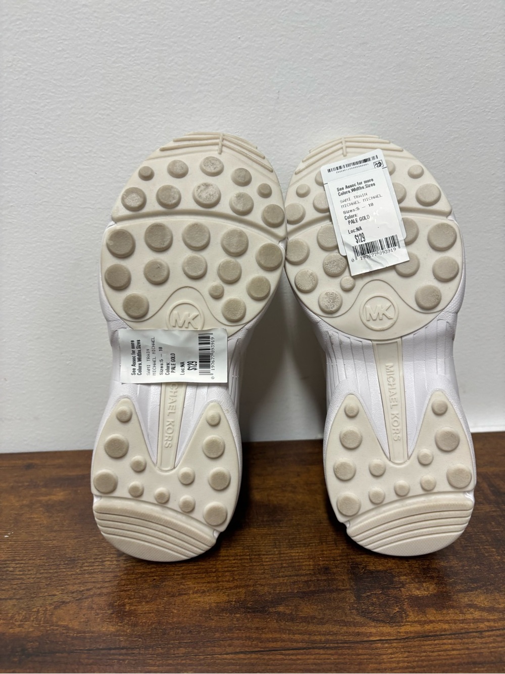 MICHAEL KORS Sami Zip Trainer Zip Up Sneaker Cream Rhinestone Women’s Size 5 1/2 - Picture 7 of 8
